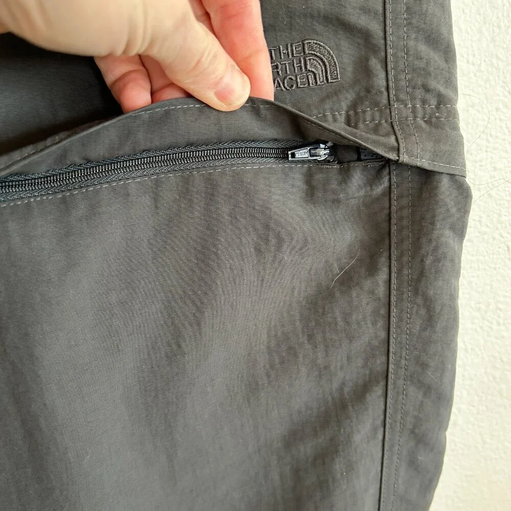 The North Face Pants Gray Convertible Belted Cargo Nylon Hiking Outdoor
